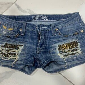 Robin’s Jeans Shorts with Gold Embellishments